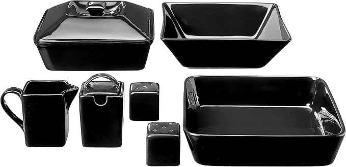 10 Strawberry Street Nova Square 45 pc Dinnerware Set, Black