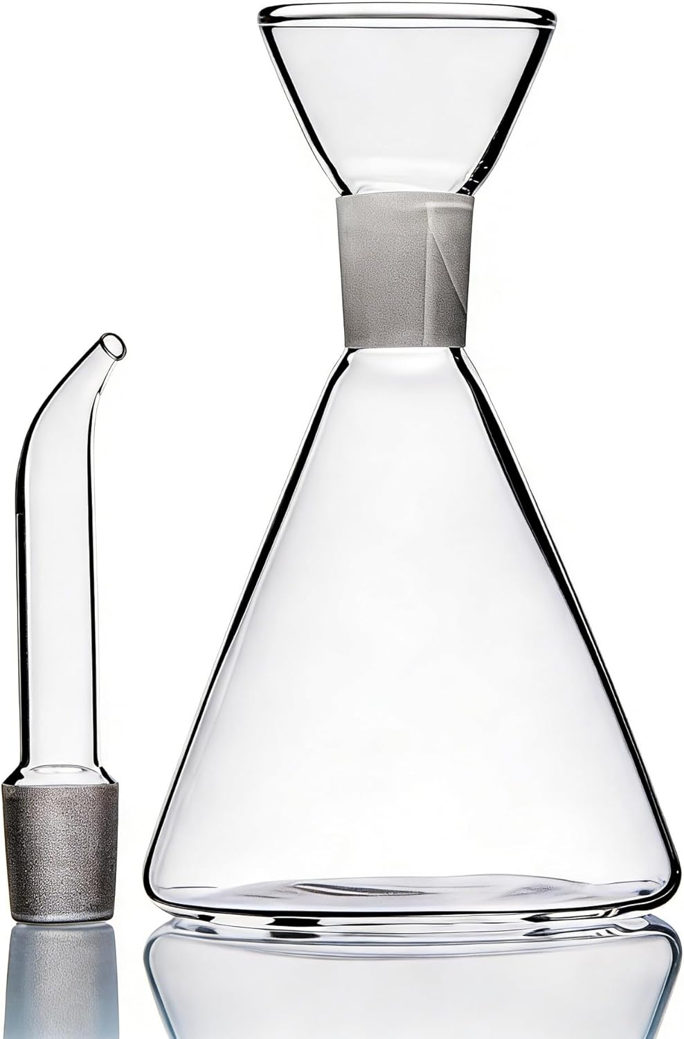 ELETON Conical 8 oz Glass Oil Dispenser – No Drip Olive Oil Cruet with Leak-Proof Spout, Easy-Fill Wide Mouth, Borosilicate Bottle for Kitchen & BBQ