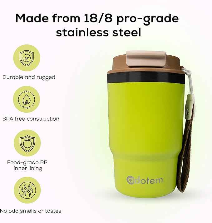 16oz Travel Tumbler - Double Wall Vacuum Insulated Tumbler with Lid & Straw - Leakproof Stainless Steel Tumbler Cup for Water, Iced Tea or Coffee, Smoothie, Cold & Hot Drinks, Sports, Work, Car & Gym