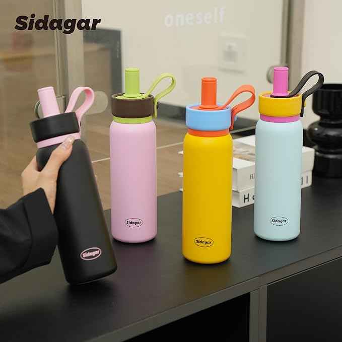 24 oz Tumbler, Insulated Coffee Mug with Lid and Straw, Leak Proof Portable Travel Cup, for Hot and Cold Drinks Drinks Flask for Women Yellow