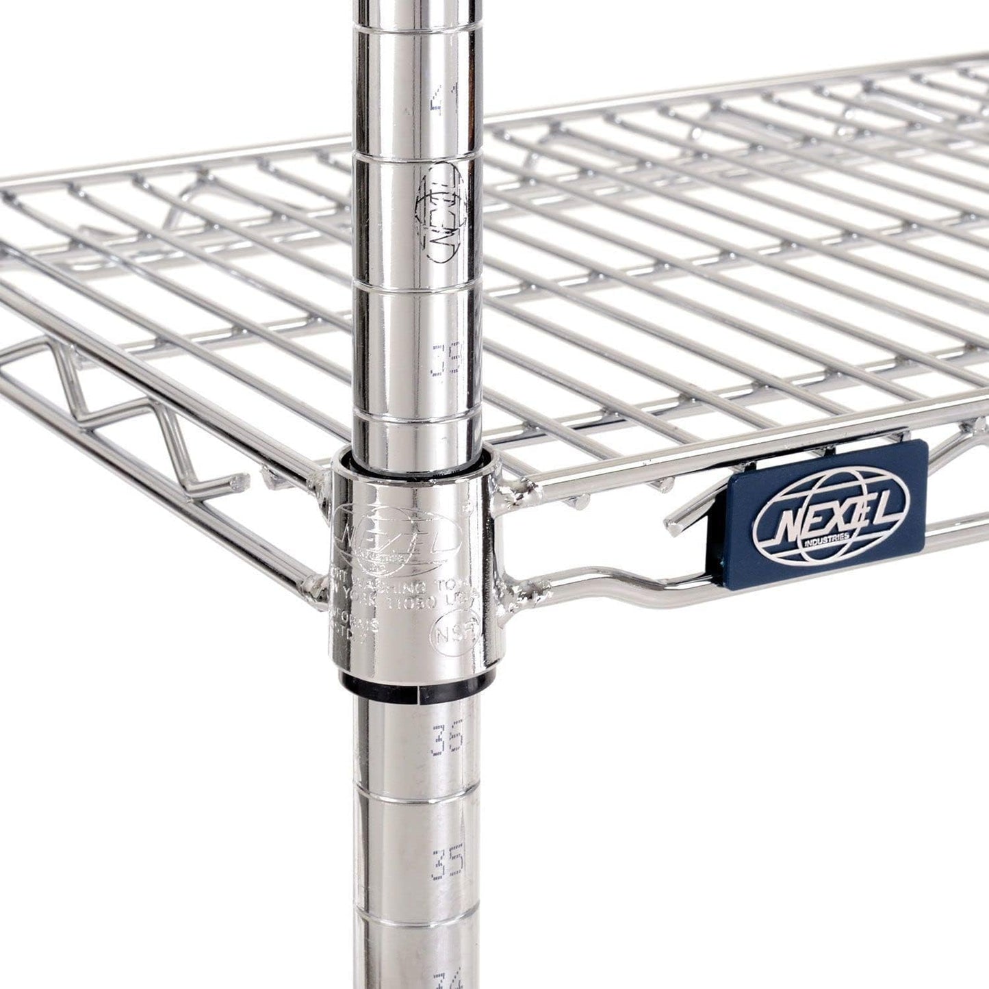 Nexel - 18" x 72" x 86", 5 Tier, NSF Listed Adjustable Wire Shelving, Unit Commercial Storage Rack, Chrome, Leveling feet