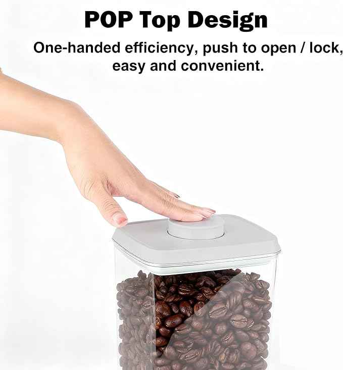 Melovom Large Pop Airtight Food Storage Containers Set with Lids, 4.2Qt Food Containers with Scoop, Kitchen Pantry Organization and Storage, BPA Free Stackable Cereal Container