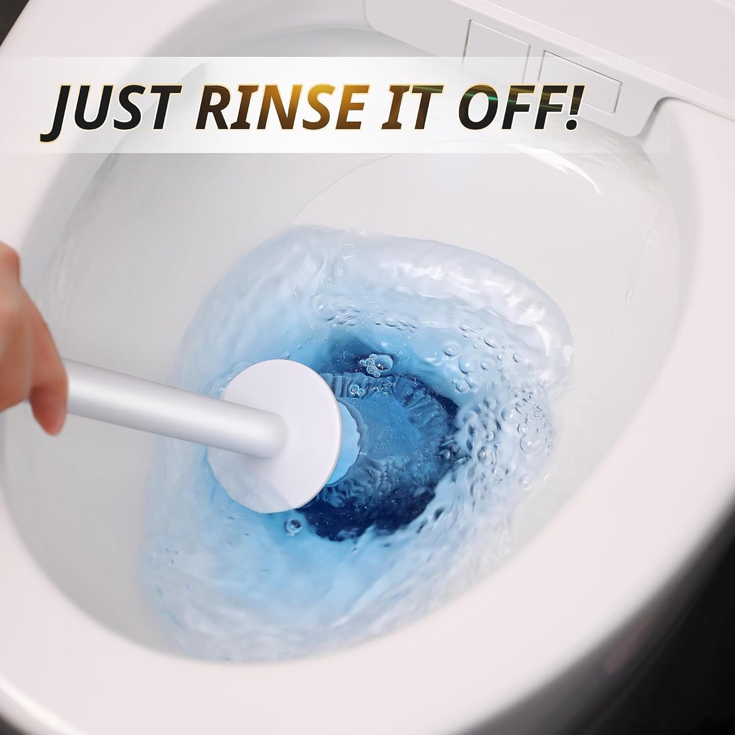 Silicone Toilet Brush and Holder Set with L-Shaped Brush Head, Wall Mounted Toilet Brush Set with Long Non-Slip Handles, Compact Toilet Bowl Cleaner Brush Suitable for RV Trailers & Bathroom (1 Pack)