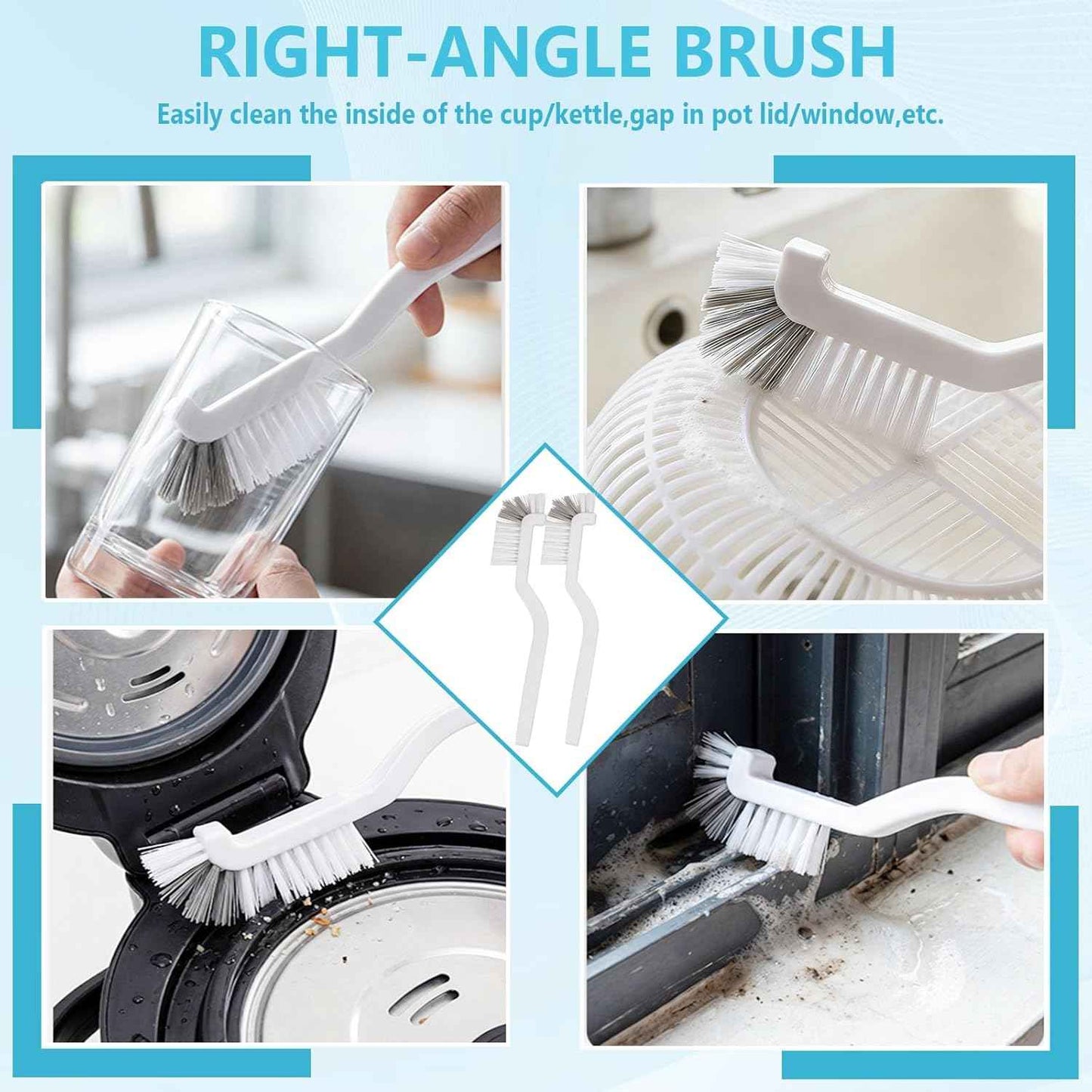 15PCS Crevice Cleaning Brush, Hard Bristle Grout Scrub Brushes, Multifunctional Gap Detail Cleaning Tools for Bathroom, Kitchen, Window Sill, Tile Corners & Household Deep Cleaning