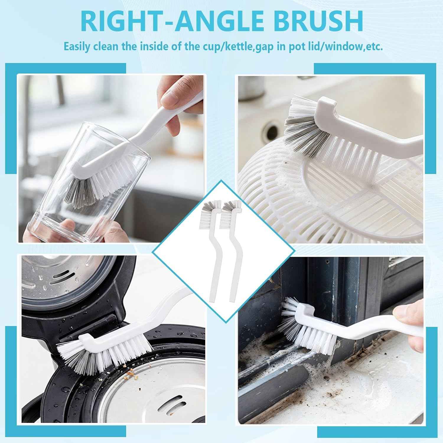 15PCS Crevice Cleaning Brush, Hard Bristle Grout Scrub Brushes, Multifunctional Gap Detail Cleaning Tools for Bathroom, Kitchen, Window Sill, Tile Corners & Household Deep Cleaning