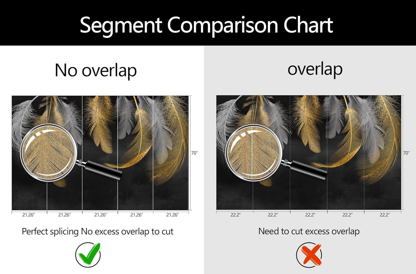 WFBHUA-Modern Gold Feather Wallpaper Large Art Dark Background Wall Mural for Living Room Bedroom (Not Peel and Stick)