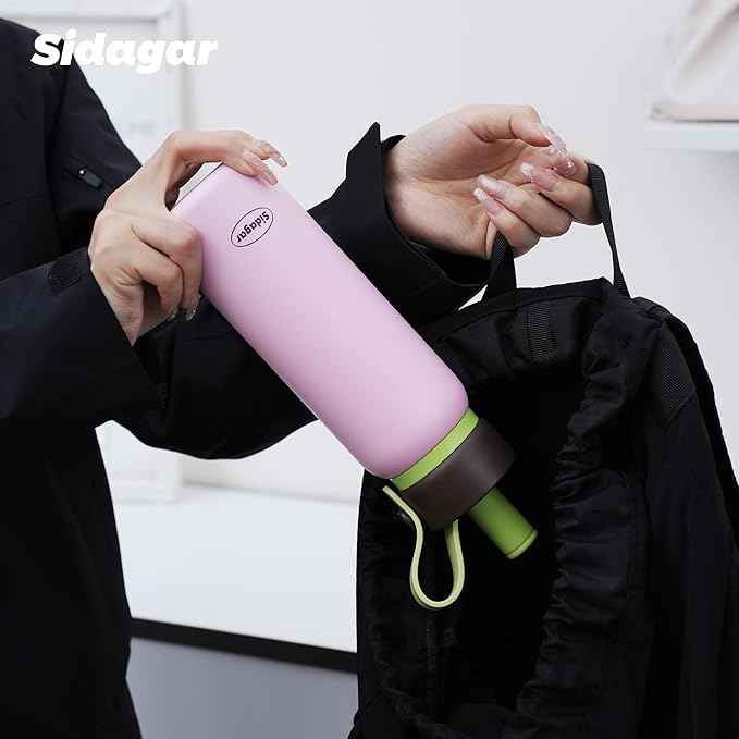 24 oz Tumbler, Insulated Coffee Mug with Lid and Straw, Leak Proof Portable Travel Cup, for Hot and Cold Drinks Drinks Flask for Women Pink