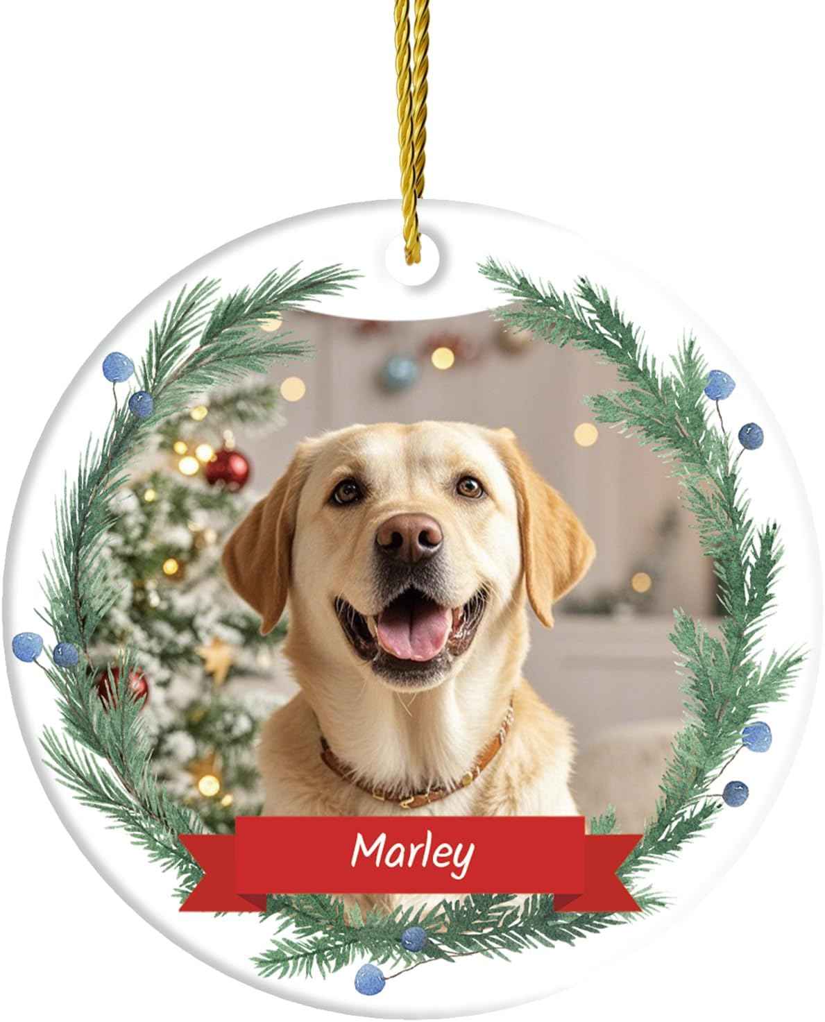 DPDP Personalized Christmas Ornaments 2025 - Custom Dog Ornaments for Christmas Tree, Photo Ornament Customized Xmas Tree Hanging Decorations for Christmas Tree