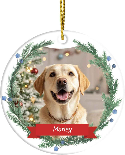 DPDP Personalized Christmas Ornaments 2025 - Custom Dog Ornaments for Christmas Tree, Photo Ornament Customized Xmas Tree Hanging Decorations for Christmas Tree