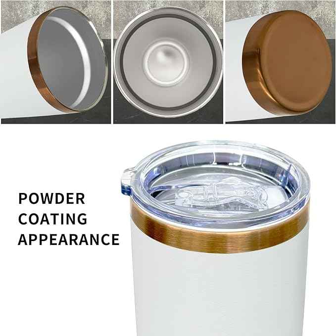 20 oz Tumblers Stainless Steel Tumbler with Lid and Straw Insulated Coffee Mug for Laser Graving 23oz Powder Coated Cup(White,1 pack)