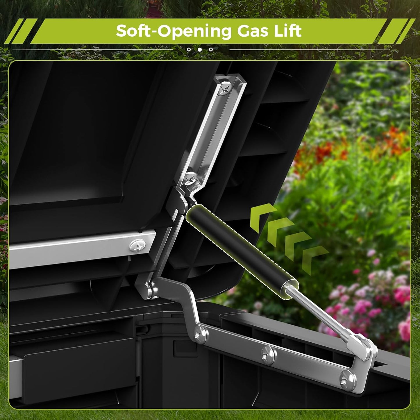 Vantic 260 Gallon Outdoor Resin Storage Deck Box Waterproof, Outdoor Large Deck Box Lockable & UV-Resistant, Outside Cushion Storage Bin for Patio Furniture, Garden Tools, Pool Accessories, Black