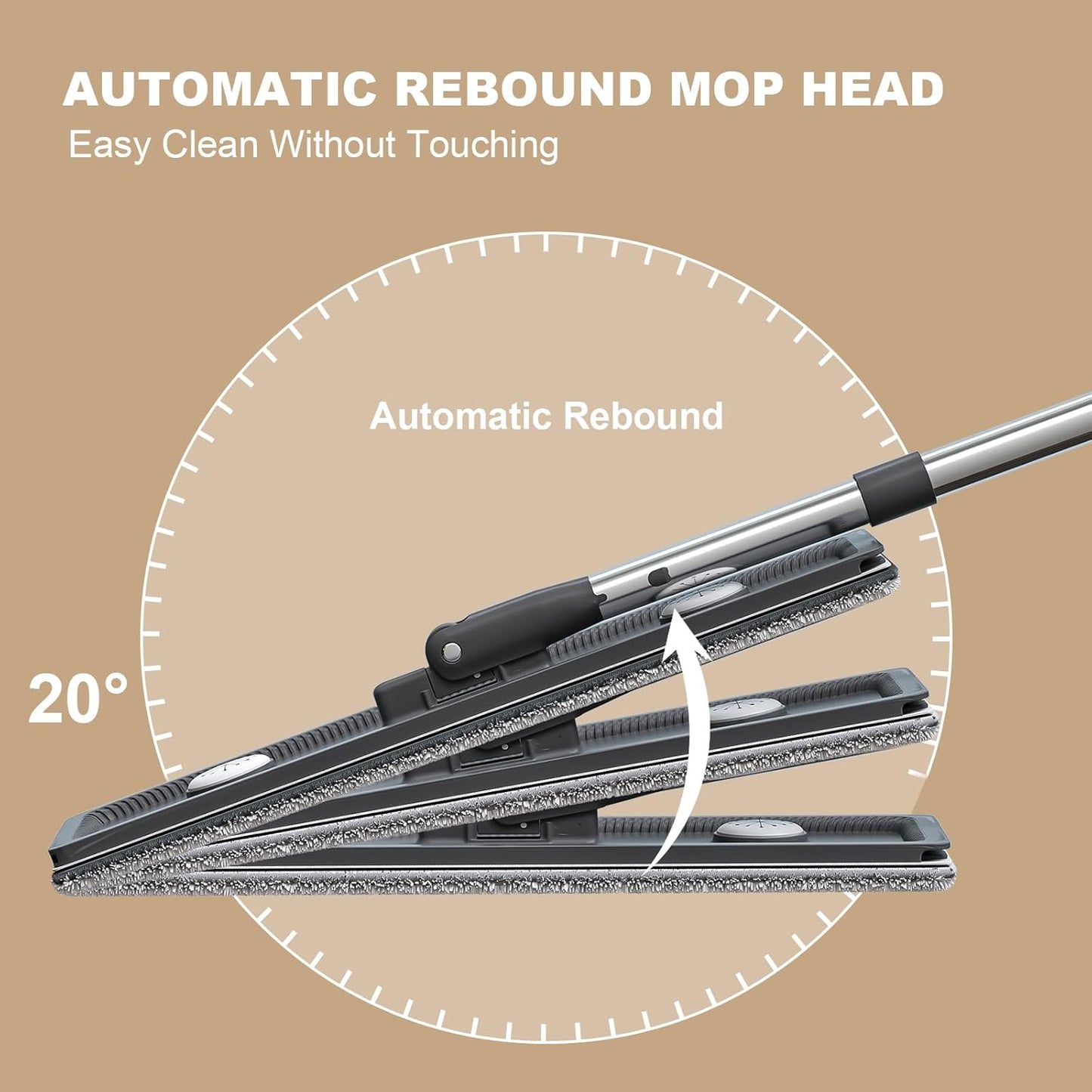 Mop and Bucket with Wringer Set,Hands Free Flat Floor Mop and Bucket,2 Washable Microfiber Pads Included,Wet and Dry Use, Home Floor Cleaning System for All Floor Types and Windows