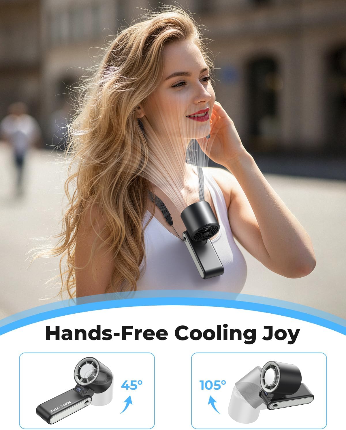 MORECORE Portable Handheld Fan with Ice Cooler, [Instant Chill to 50℉], Gifts for Men Mom Women Grandma Girl Her Hot Flash, 5000mAh Cooling Fan, Camping/Cruise/Soccer Game/Travel Essentials 2026
