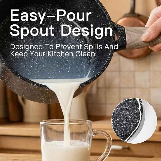 Pots and Pans Set Nonstick 22 Pcs, Ceramic cookware set Non-Toxic Coating Inky Granite Kitchen Cookware Set, Induction Kitchen Cooking Set w/Frying Pans, Saucepans & Glass Lids, PFOS & PFOA Free