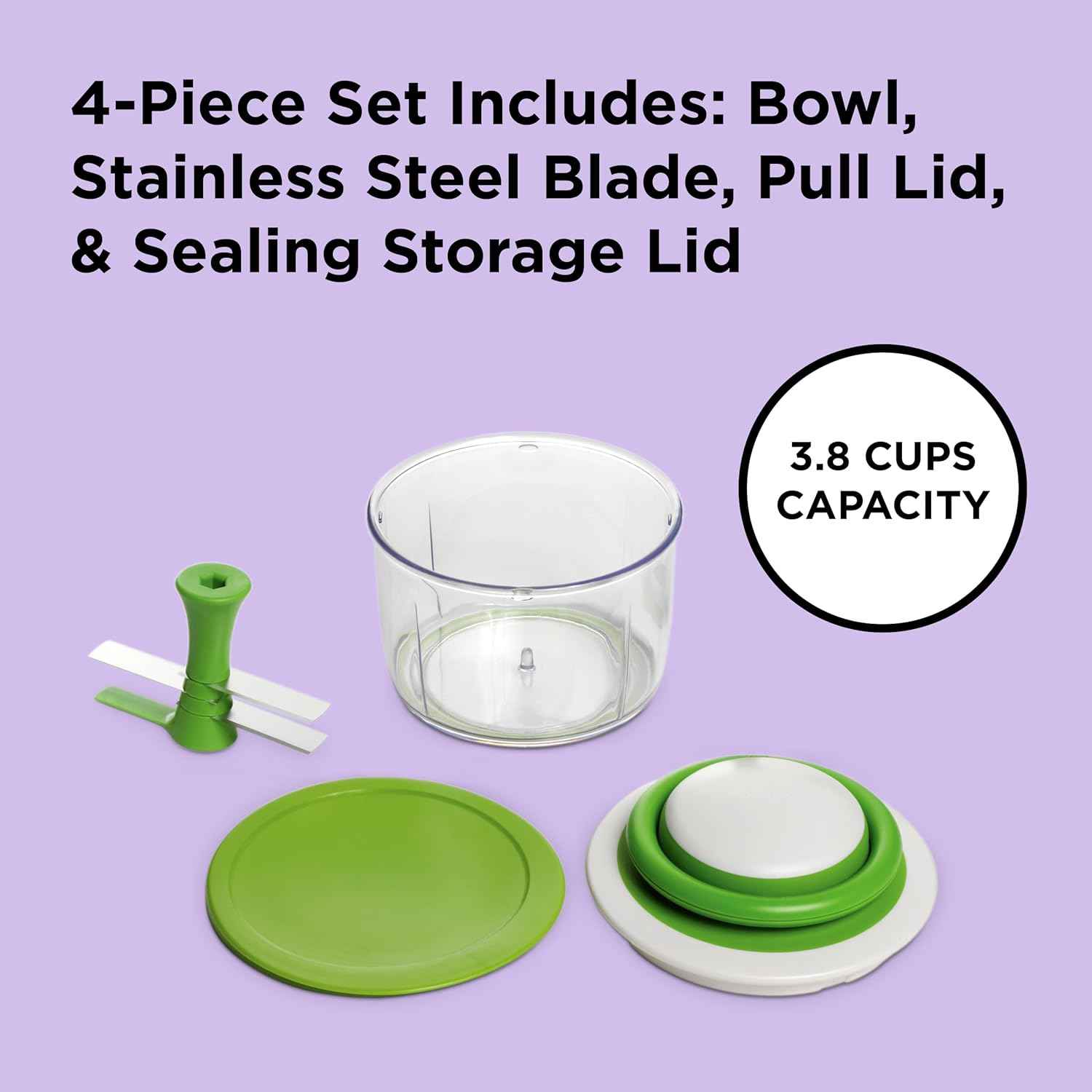 Chef'n VeggiChop Hand-Powered Food Chopper (Arugula), 5.5" x 5.5" x 5"