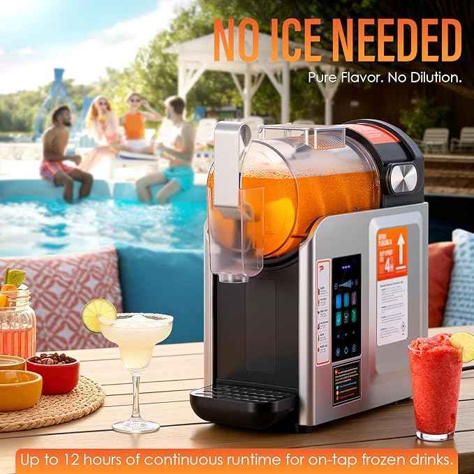 New Upgrade Smart 6 Presets Slushie Machine for Home & Soft Serve Ice Cream Machine, 68oz Color Touch Screen Slushy Machine for Home with 2/4/6H Smart Timer & Self-Cleaning, DIY Frozen Drink Maker