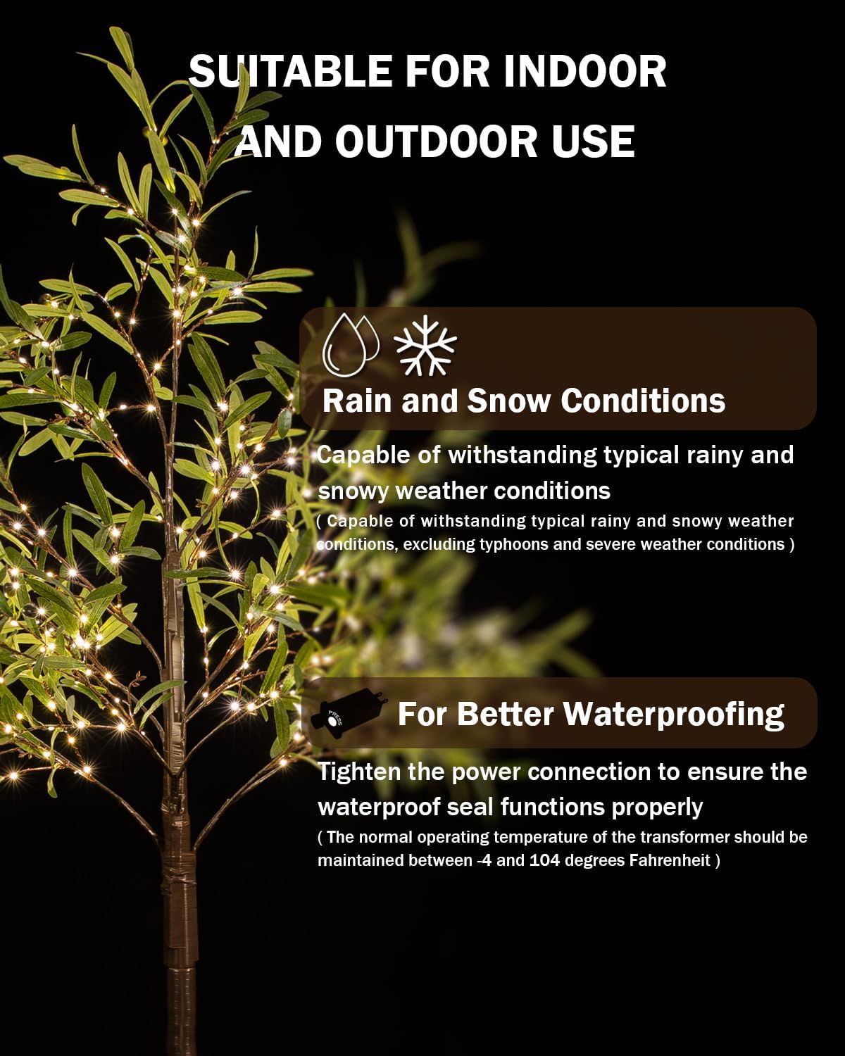 TYBEEU 6ft Lighted Olive Tree with 300 Warm White LED Lights, Dimmable, Ideal for Indoor & Outdoor Holiday Decor, Home, Garden, Wedding & Party