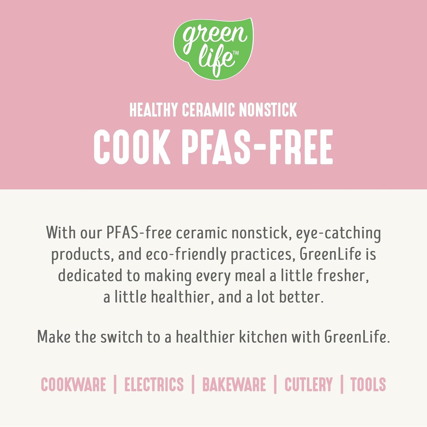 GreenLife Non Stick Fry Pan Set (7" & 10"), Non-Toxic PFAS-Free Ceramic Skillets, Dishwasher & Oven Safe, Egg Omelet Frying Pans, Stay- Cool Handles, Kitchen Home Cooking Essentials, Pink