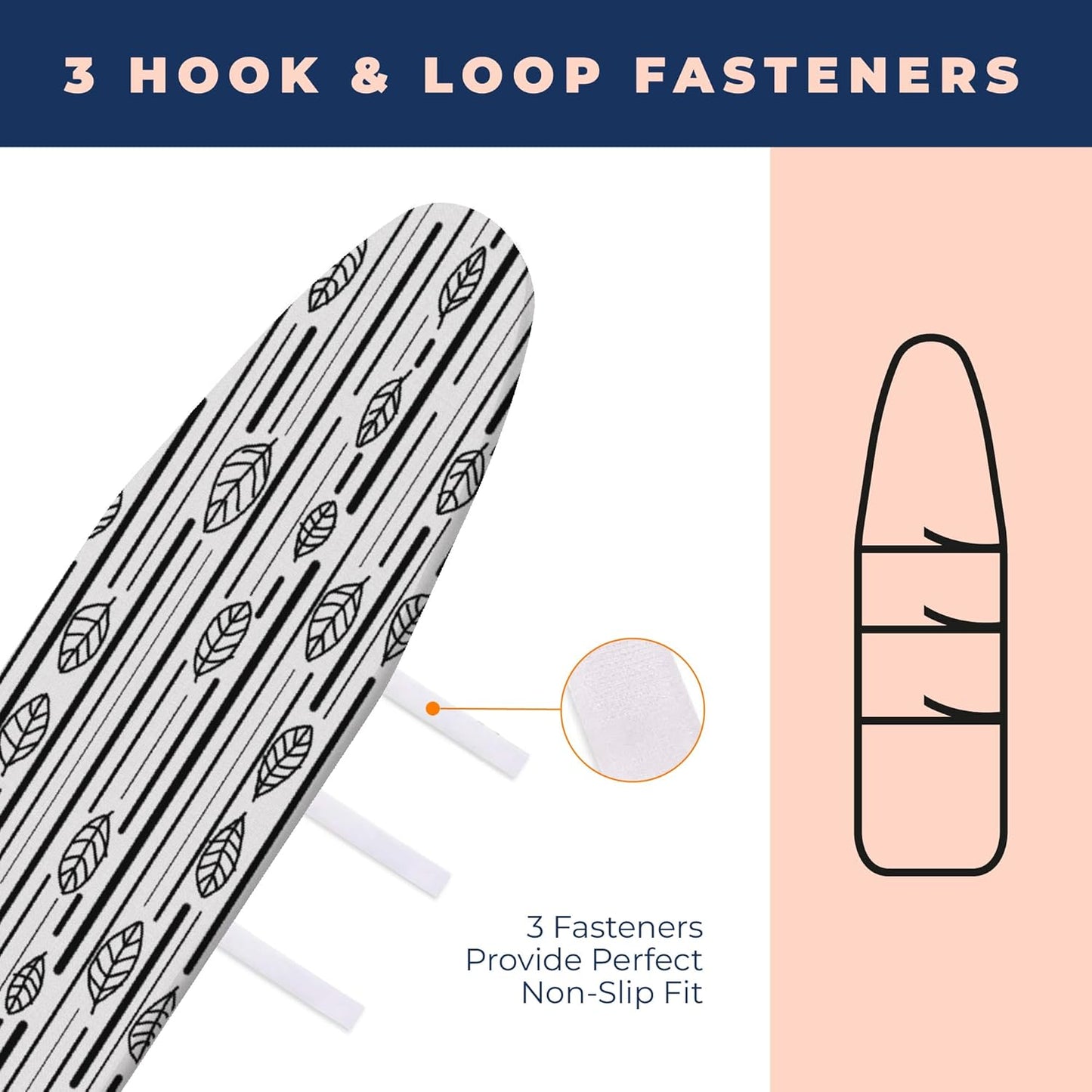 Ironing Board Cover and Pad Extra Thick Heavy Duty Padded 4 Layers Non Stick Scorch and Stain Resistant 15x54 and 3 Fasteners Elastic Edge with Bonus Protective Scorch Mesh Cloth