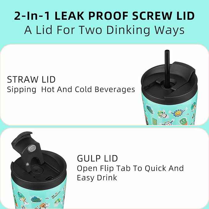 BJPKPK 26oz Stainless Steel Insulated Tumbler With lid And Straw Travel Coffee Thermal Tumblers Cup For Women And Men,Spring Party Green