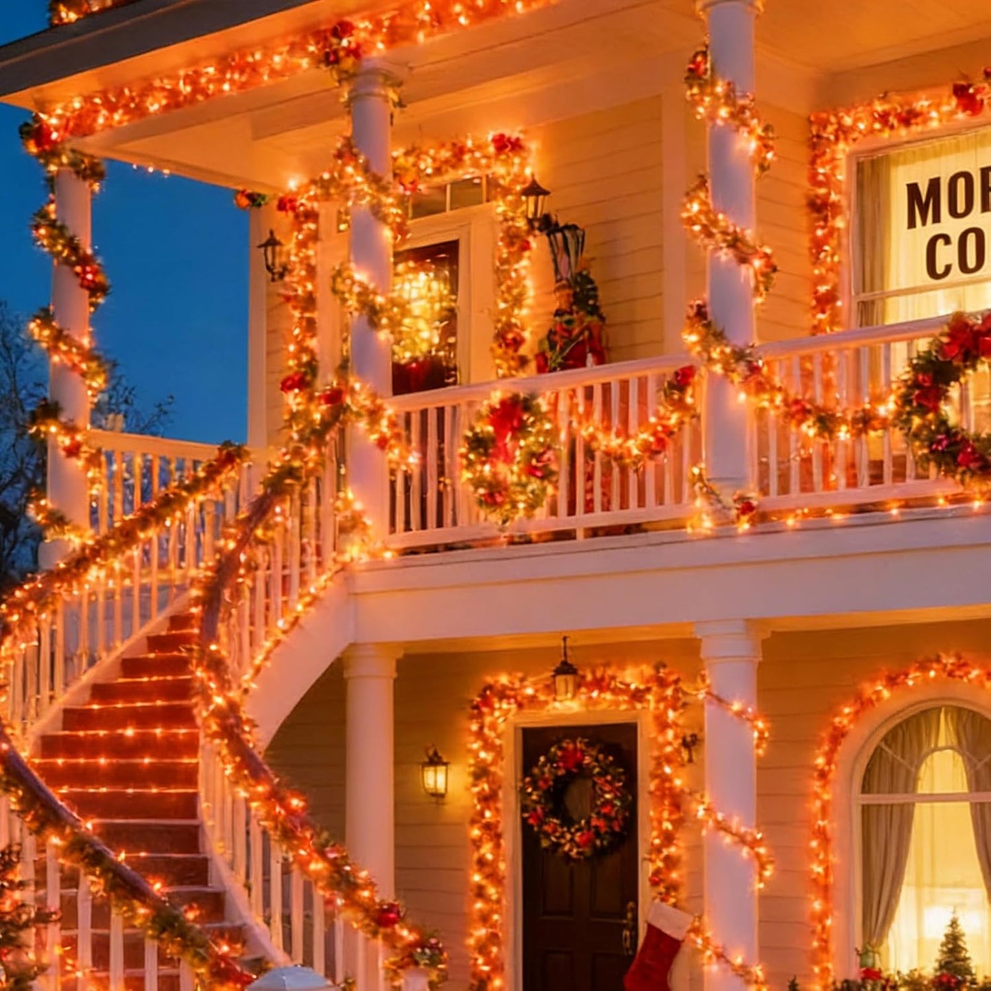 Orange Halloween String Lights Outdoor, Thanksgiving Mini Lights, 32.5FT 100 LED Waterproof Christmas Lights with 16 Lighting Modes for Garden Party Christmas Xmas Tree Lights Autumn Fall Decor
