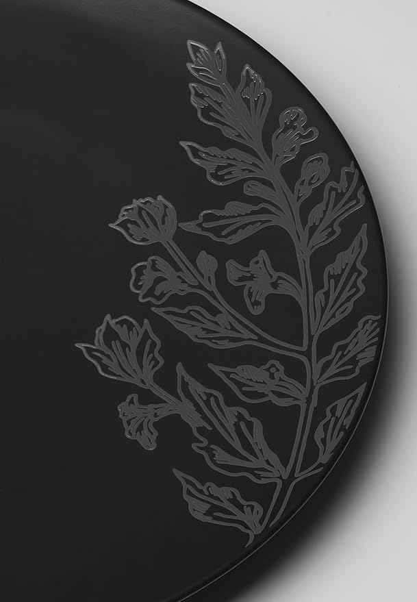 Oneida 897391 Roseto 12-Piece Dinnerware Set, Charcoal