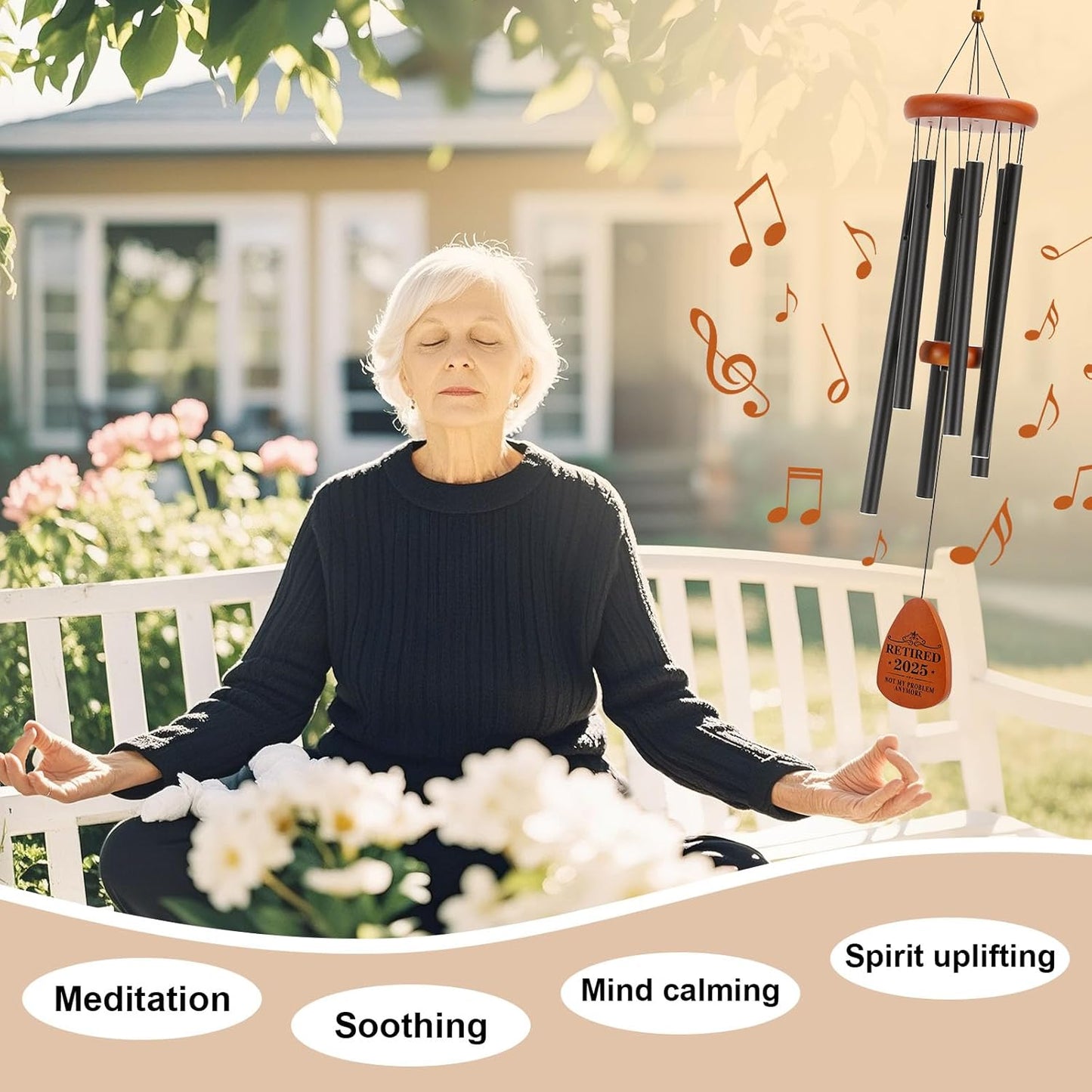 Retirement Gift for Woman Men Coworker Teacher Nurses Friends Mom Dad Grandma Grandpa Retirees, Coworkers Farewell Going Away Gift, 32" Wind Chimes Retirement Decorations