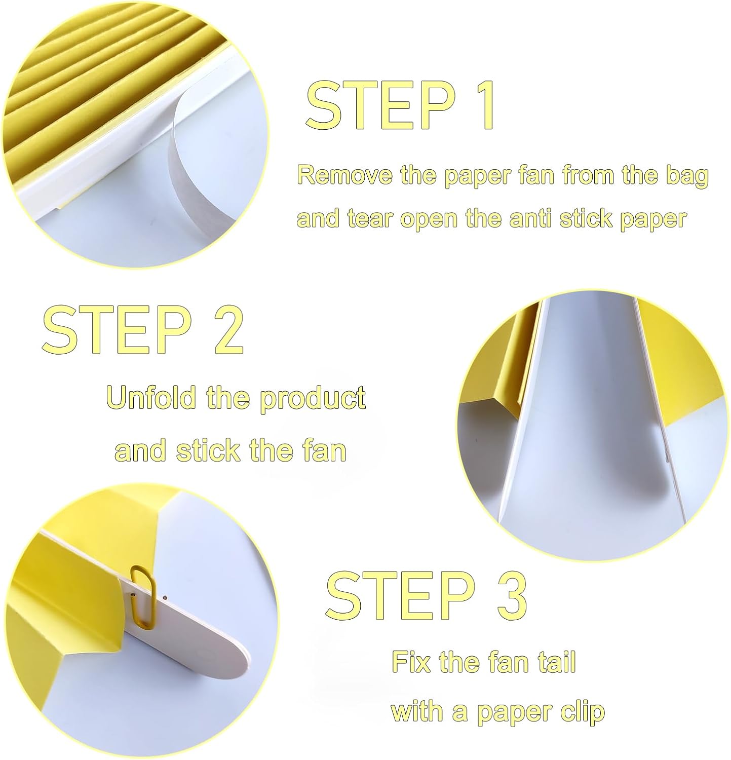BARTHEW Yellow Hanging Paper Fans,Yellow Accessories Paper Decorations for Party,Color Party Decorations,Bee Themed Classroom Decor,16in Hanging Paper Fans 30 Color DIY Set （Light Yellow）