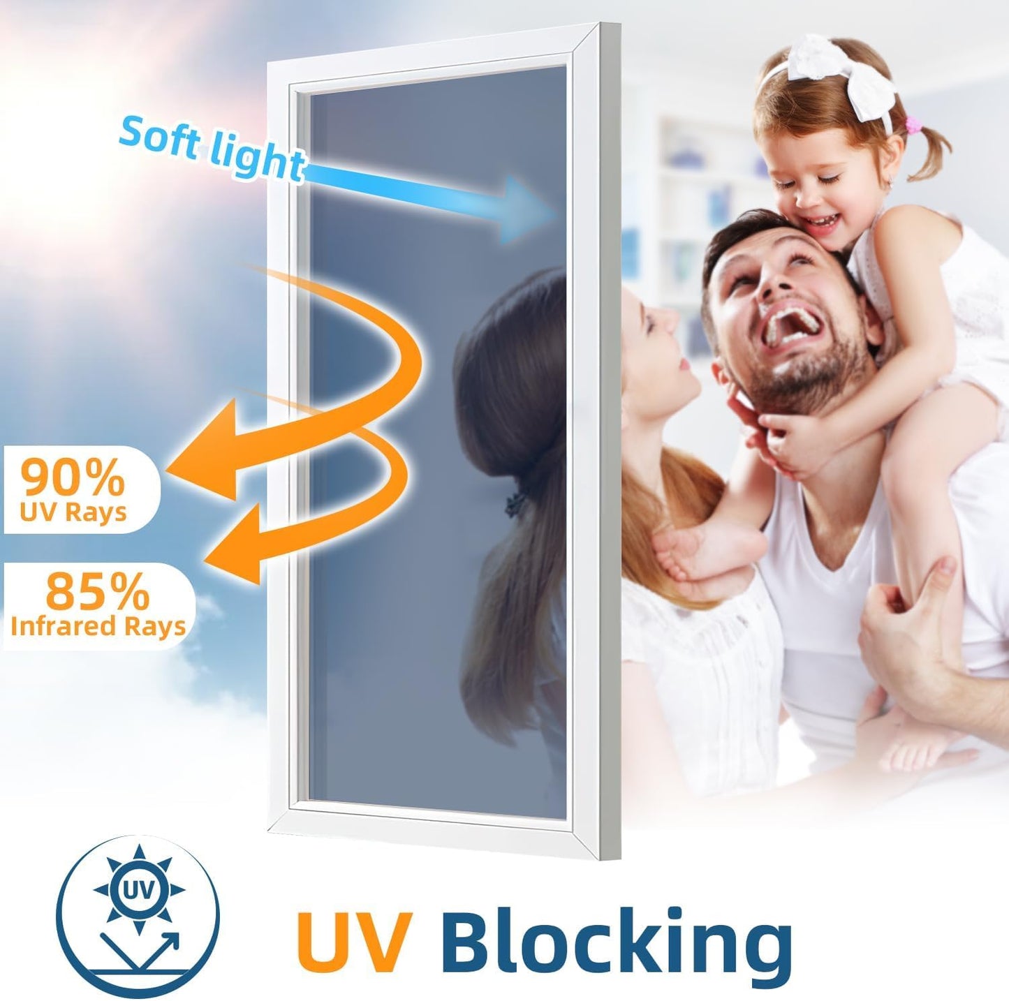 DUOFIRE One Way Window Film Privacy See Out Not in Heat Blocker Window Tint Reflective Mirror Windows Tinting Film for Home Static Cling Anti-UV Sun Blocking Windows Covering（Black, 11.8x78.7in）