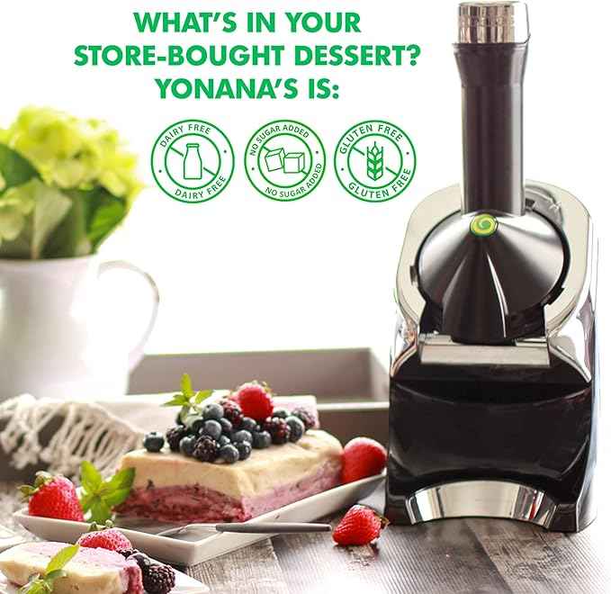 Yonanas 988TL Deluxe Vegan Non-Dairy Frozen Fruit Soft Serve Dessert Maker, BPA Free, Includes 75 Recipes, 200 Watts, Teal