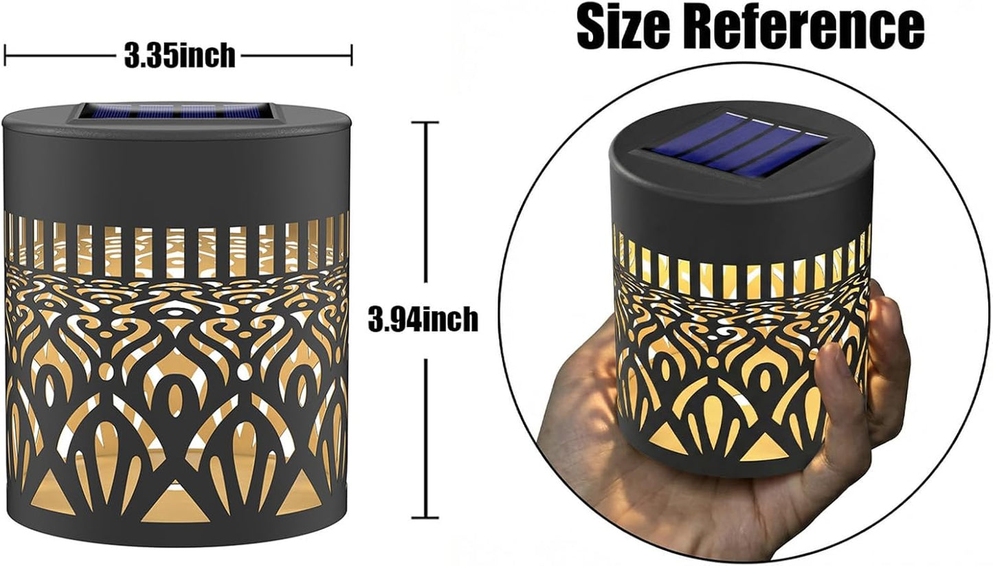 Solar Fence Lights Outdoor 2 Pack — Owl-Themed Metal Waterproof LED Warm Light for Garden, Patio & Yard (Black)