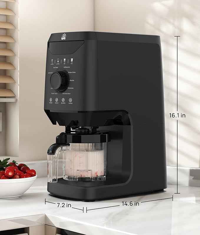 Rellytech Homemade Ice Cream Maker Machine - 12-in-1 Ice Cream Maker with 2 Pint Containers & Lids, Gelato, Sorbet and Frozen Yogurt Maker, Self-Cleaning, Pre-freeze for 24 Hours