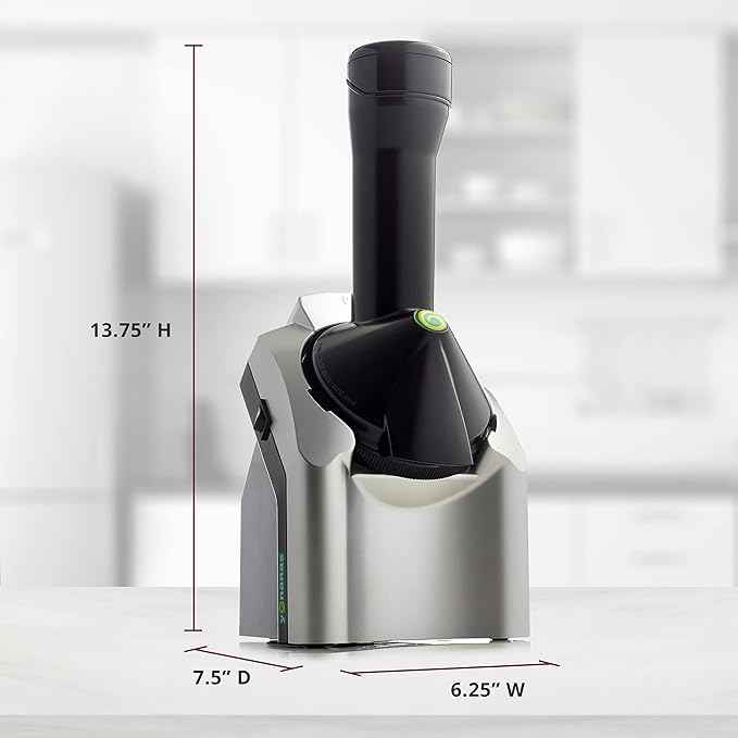 Yonanas Classic Frozen Fruit Soft Serve Maker for Healthy Vegan and Dairy-Free Treats,200W Silver Machine with 36 Recipes,BPA Free,Easy to Clean,Quick and Simple to Use,(Pack of 4)