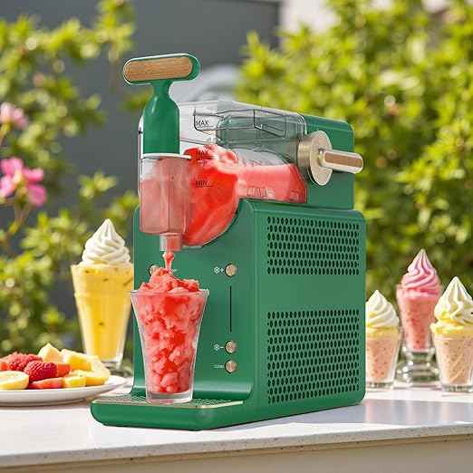 Slushie Machine for Home, Slushy Maker with No Ice Needed, Self-Cleaning, 5 Preset Functions for Soft Serve Ice Cream, Frozen Drink, Milk Shake, Margaritas, Frappe, Green