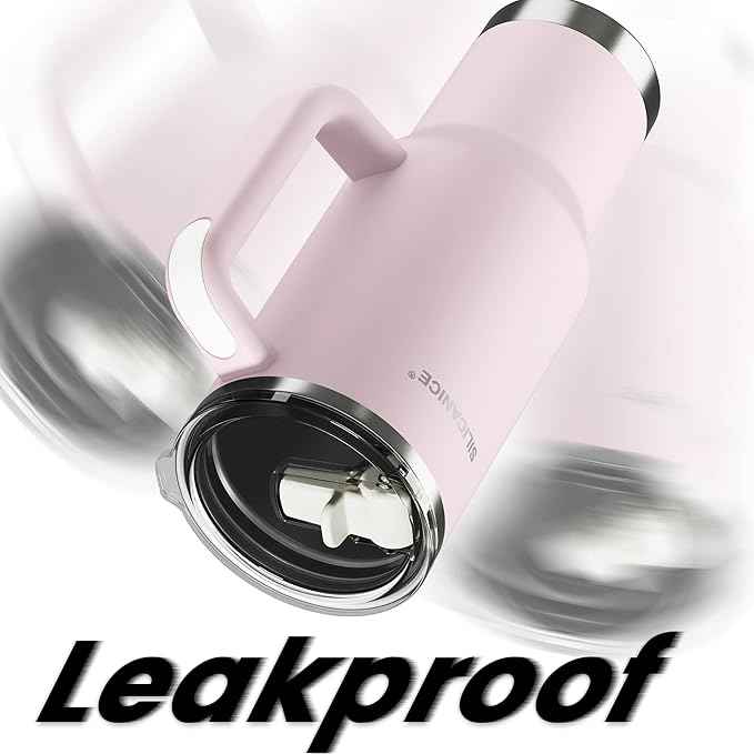 For Travel & Gym – Never Drink from a Moldy Lid Again: 40oz Hygienic Tumbler, 100% Leakproof Lid & Removable Foldable Spout. Reinforced Base, Fits Cup Holders - Pink Sand