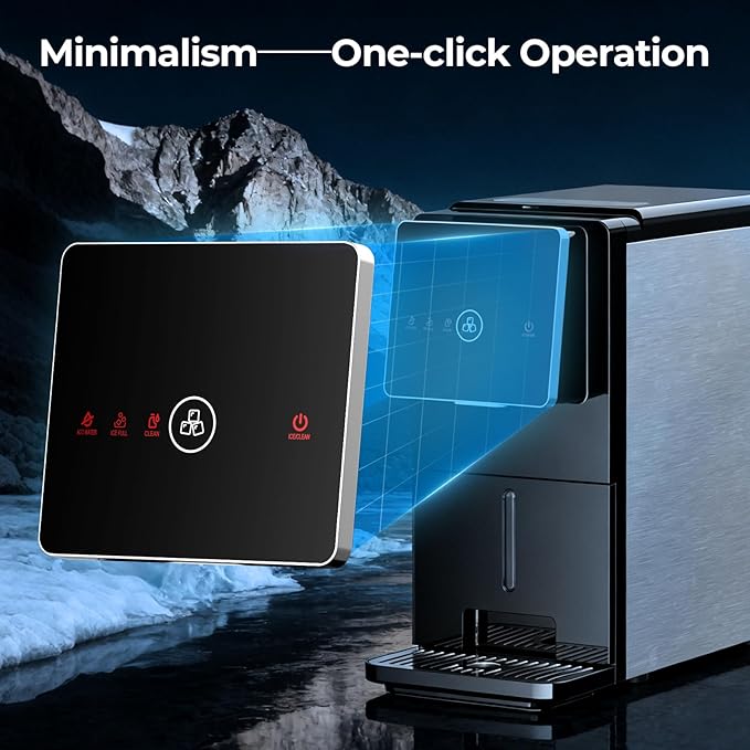 Antarctic Star Countertop Nugget Ice Maker, Self-Cleaning Portable Ice Machine, 33 lb/24H, 1.8L Water Tank, 1.5 lb Ice Storage, Touch Screen & Auto Ice Drop, for Home/Office/Kitchen