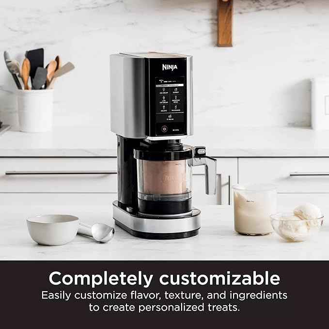 SharkNinja NC301 CREAMi 7-In-1 Ice Cream Maker with 7 Custom Frozen Treat Modes and Easy 3-Step Treat Preparation, Cloud Silver (Renewed)