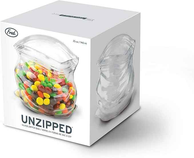 Genuine Fred UNZIPPED Hand-Blown Glass Bowl, One Size