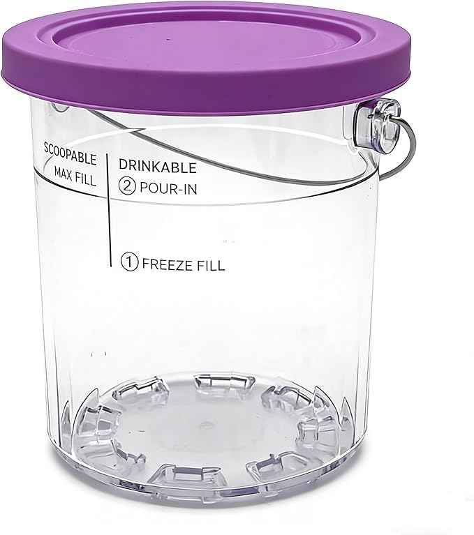 4 Pack Creami Deluxe Pints with 4 Lids, 24oz Creami Pints Compatible with NC500 NC501 NC501H NC501HBL CN501CO Series Ice Cream Makers Machine Accessories