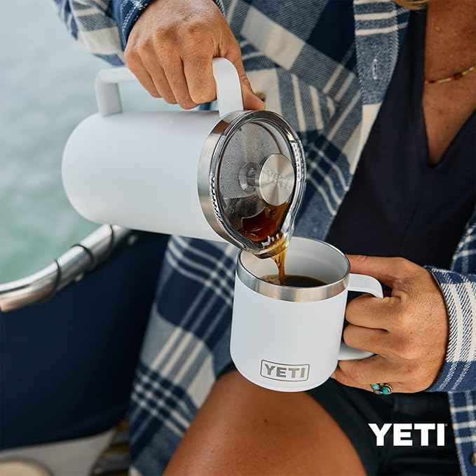 YETI Rambler 10 oz Ceramic Lined Stackable Mug, Vacuum Insulated, Stainless Steel with MagSlider Lid, Seafoam