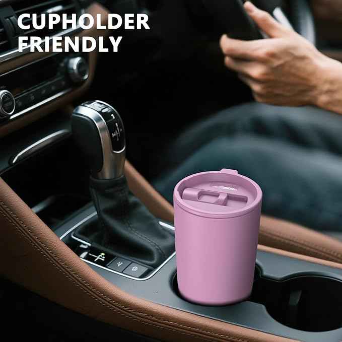TILUCK 20 oz Insulated Tumbler with BPA-Free Lid, Stainless Steel Vacuum Travel Coffee Mug, Double Wall Coffee Tumbler（20oz，Matte Lilac）