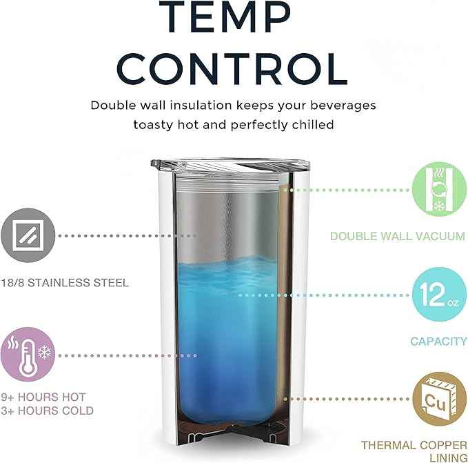 Double Wall 18/8 Stainless Steel Vacuum slim skinny tumbler with straw and lid, insulated travel mug keeping beverage cold and warm (Stainless steel, 12oz)