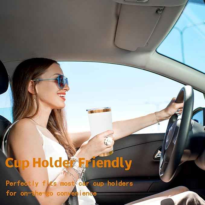20 oz Tumbler Bulk 4 Pack Stainless Steel Tumbler with Lid and Straw, Double Wall Vacuum Insulated Travel Coffee Mug for Laser Engrave, Powder Coated Cup for Hot and Cold Drinks (White,4 pack)