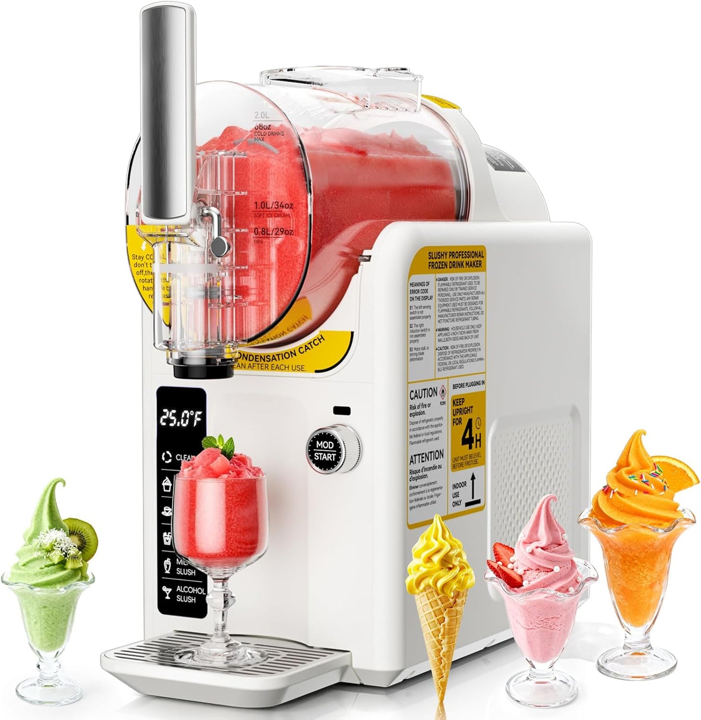 Ice Cream Machine Frozen Drink Maker, Slushie Machine for Home - Slushy Machine Maker No Ice Needed Self Cleaning, 5 Preset for Soft Serve Ice Cream, Slushie, Margarita, Frappés, Milkshake