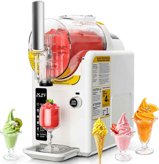 Ice Cream Machine Frozen Drink Maker, Slushie Machine for Home - Slushy Machine Maker No Ice Needed Self Cleaning, 5 Preset for Soft Serve Ice Cream, Slushie, Margarita, Frappés, Milkshake