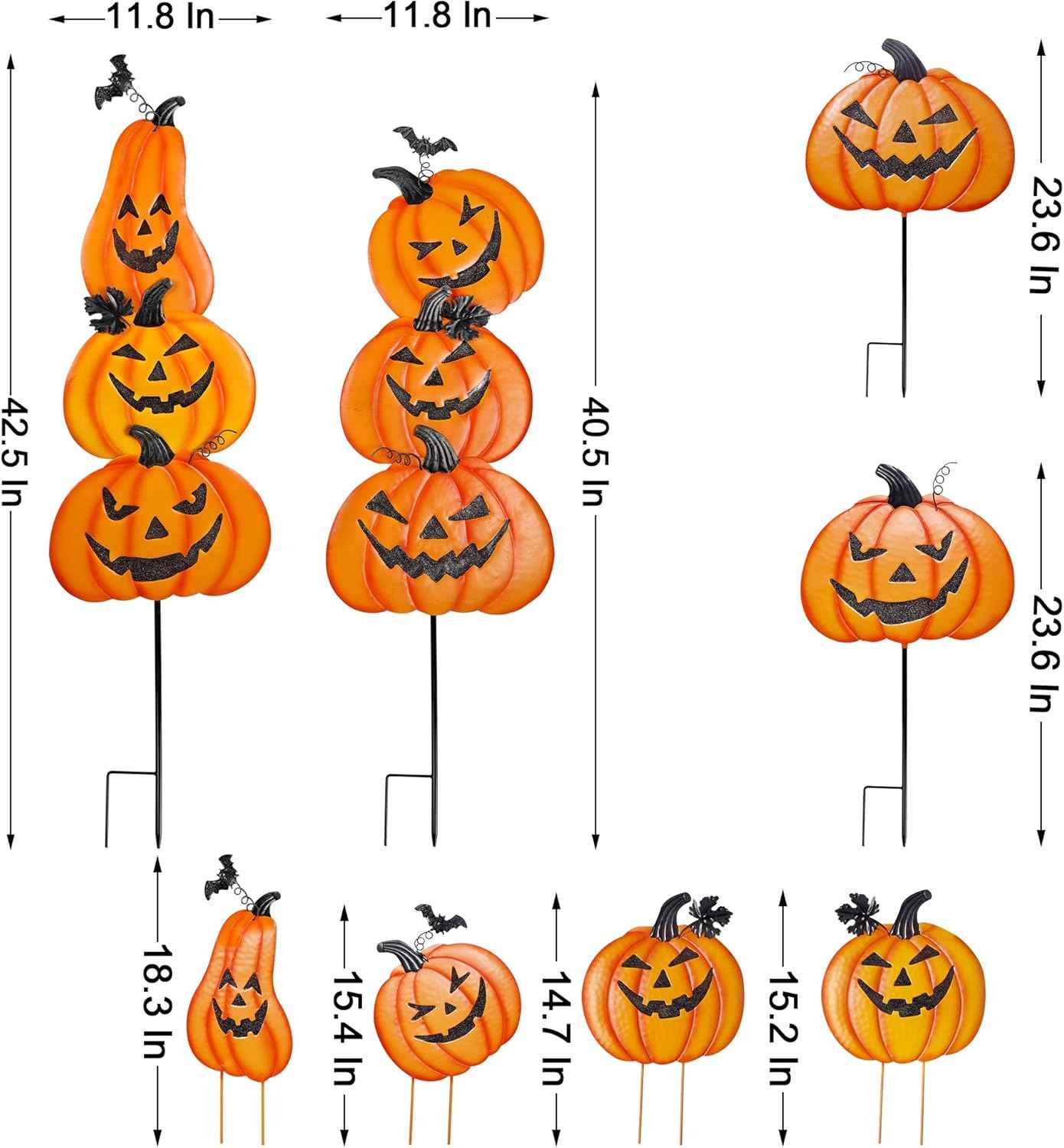 2 Pack Halloween Yard Decoration Stakes, Trick or Treat Happy Halloween Yard Signs for Halloween Outdoor Decor