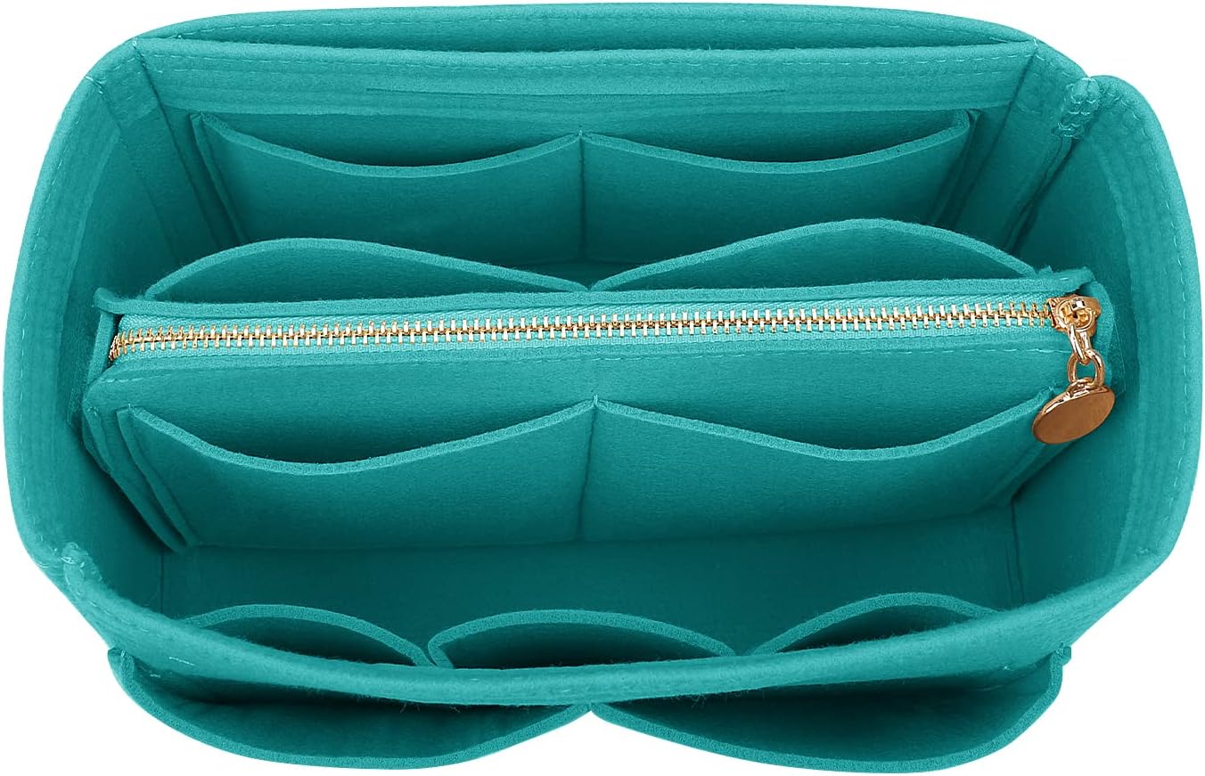 LEXSION Felt Purse Bag Organizer Insert with zipper Bag Tote Shaper Fit Speedy Neverful PM MM