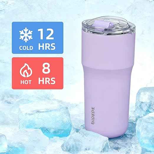 BJPKPK Insulated Tumbler with Lid,24oz Stainless Steel Tumbler,Double Wall Travel Coffee Mug Thermal cup,Keep Drinks Cold and Hot,Black