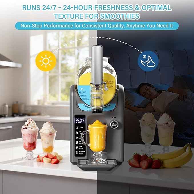Ice Cream Machine Slushie Machine for Home - Slushy Machine Maker Frozen Drink Maker No Ice Needed Self Cleaning, 5 Preset for Soft Serve Ice Cream, Slushie, Margarita, Frappés, Milkshake