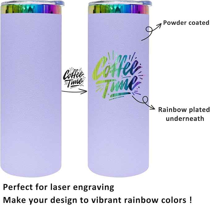 20 oz Skinny Tumblers Stainless Steel Tumbler with Lid and Straw Double Wall Vacuum Insulated Coffee Mug 20oz Powder Coated Cup for Hot and Cold Drinks(Color Mix B,4 pack)